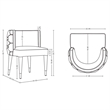 Manhattan Comfort Maya Dining Chair with Solid Wood Frame in Gray