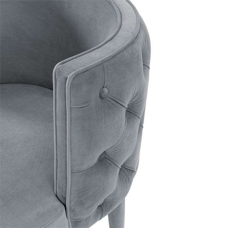 Manhattan Comfort Maya Dining Chair with Solid Wood Frame in Gray