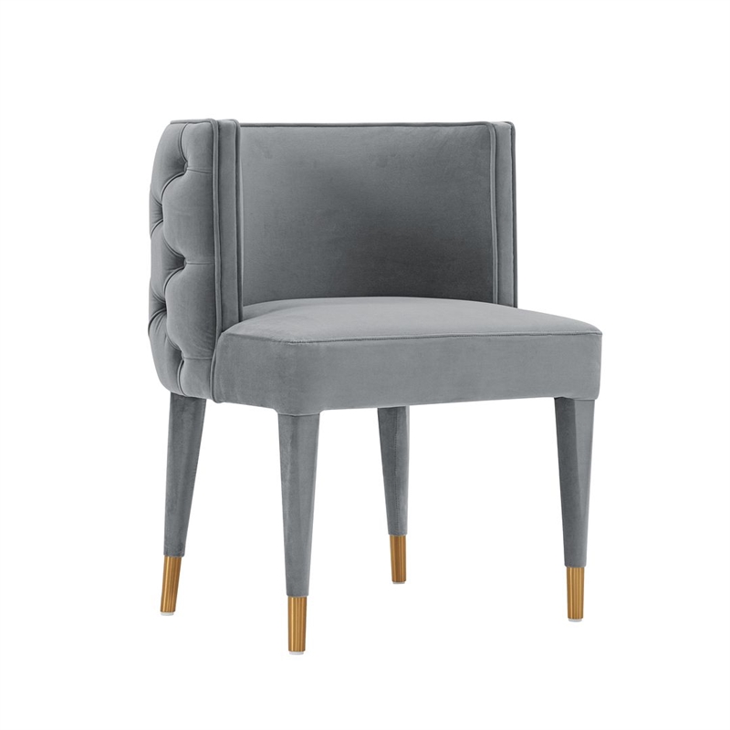 Manhattan Comfort Maya Dining Chair with Solid Wood Frame in Gray