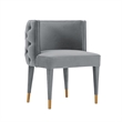 Manhattan Comfort Maya Dining Chair with Solid Wood Frame in Gray