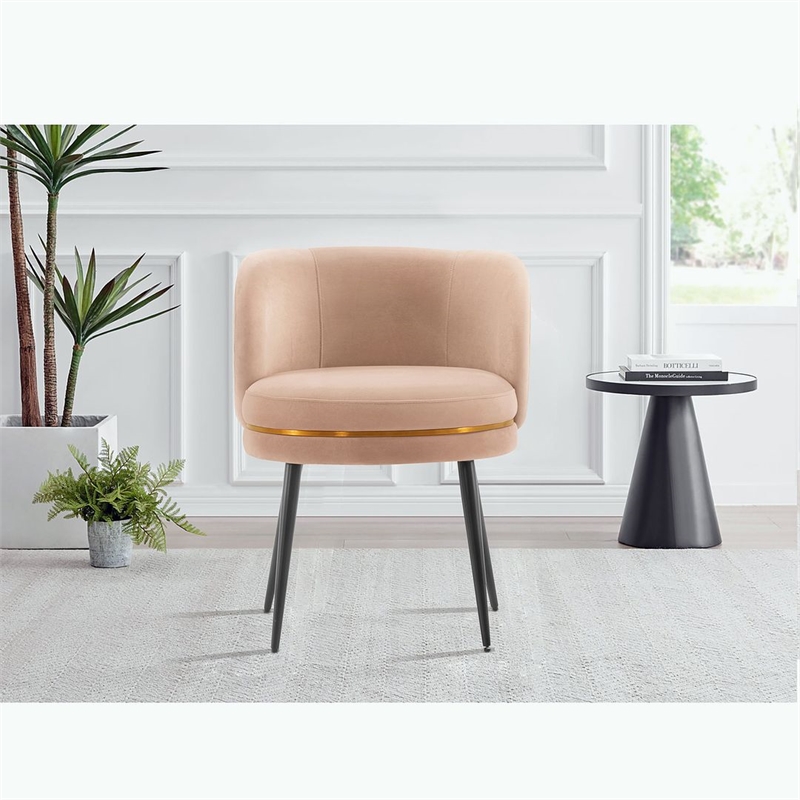 Manhattan Comfort Kaya Dining Chair with Solid Wood Frame in Cream