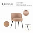 Manhattan Comfort Kaya Dining Chair with Solid Wood Frame in Cream