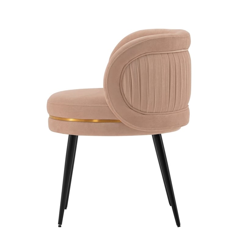 Manhattan Comfort Kaya Dining Chair with Solid Wood Frame in Cream