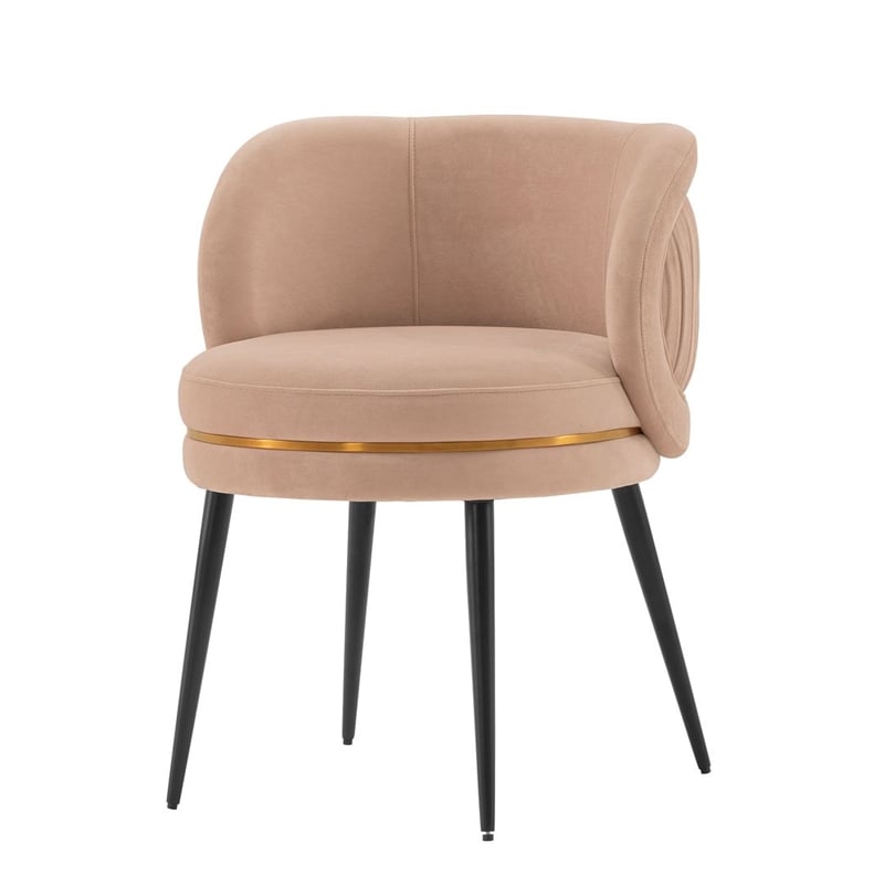 Manhattan Comfort Kaya Dining Chair with Solid Wood Frame in Cream