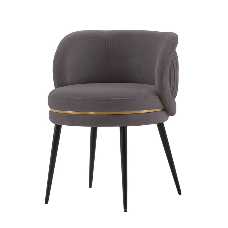 Manhattan Comfort Kaya Dining Chair with Solid Wood Frame in Gray