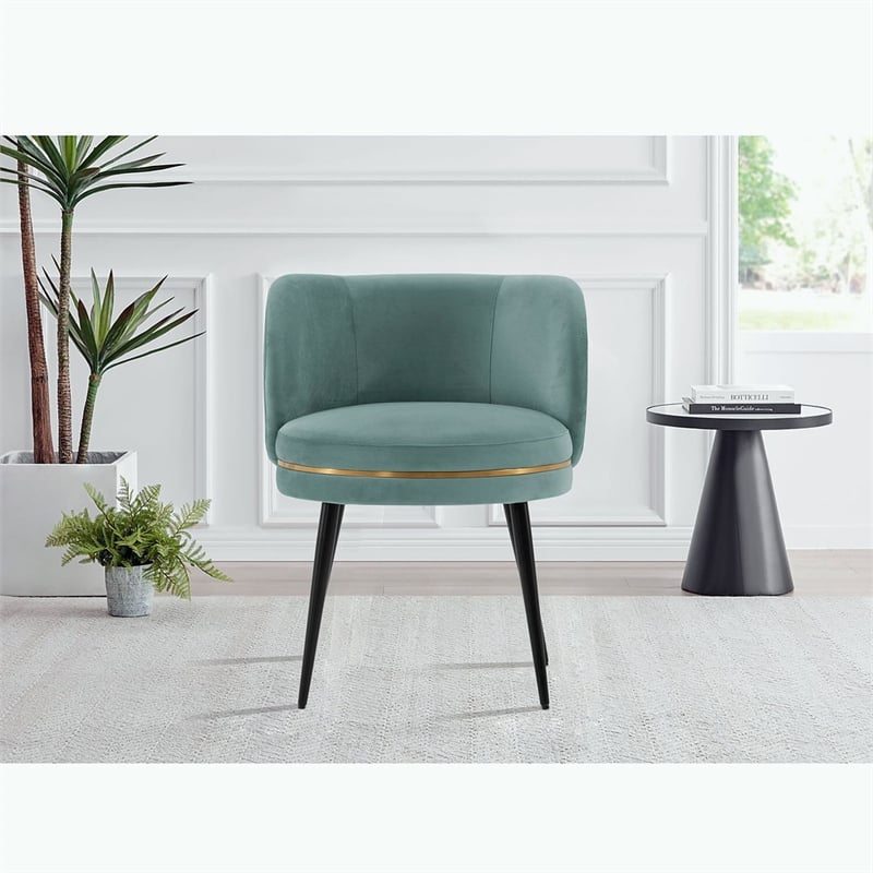 Manhattan Comfort Kaya Dining Chair with Solid Wood Frame in Mint Green