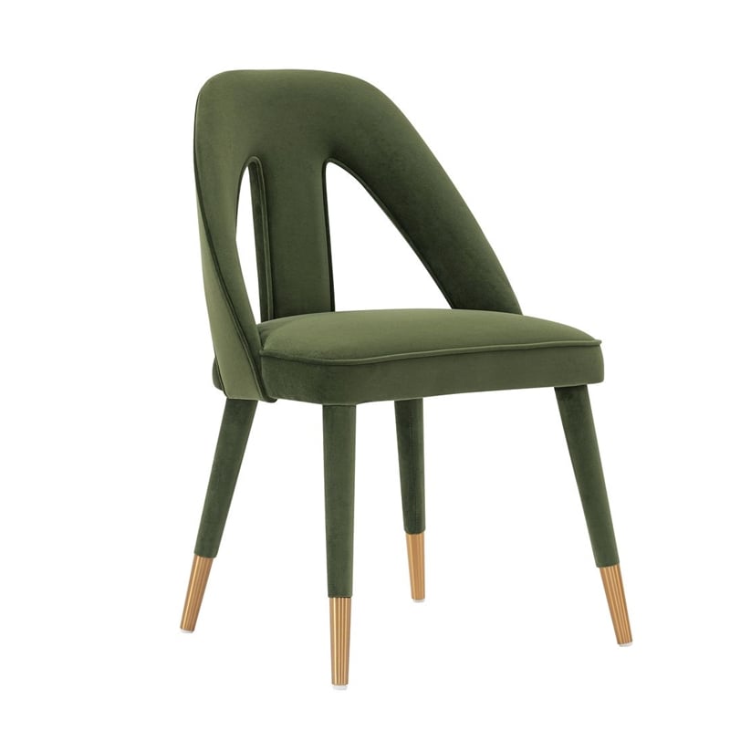 Manhattan Comfort Neda Dining Chair with Solid Wood Frame in Olive Green