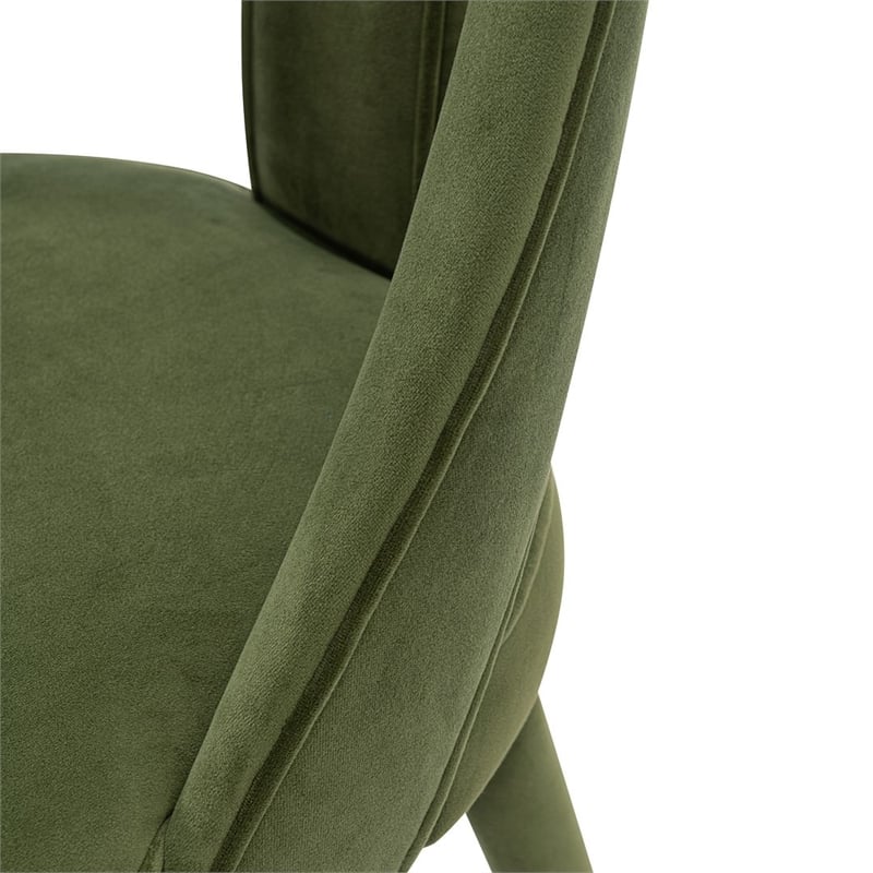 Manhattan Comfort Neda Dining Chair with Solid Wood Frame in Olive Green