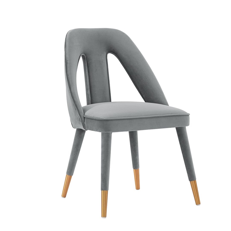 Manhattan Comfort Neda Dining Chair with Solid Wood Frame in Gray