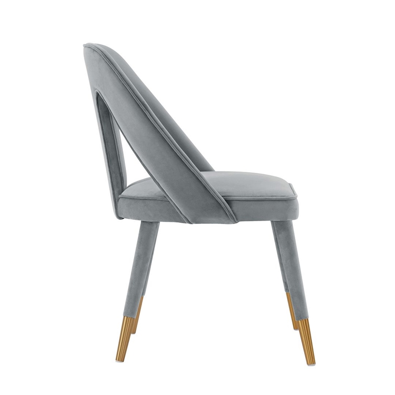 Manhattan Comfort Neda Dining Chair with Solid Wood Frame in Gray