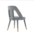 Manhattan Comfort Neda Dining Chair with Solid Wood Frame in Gray