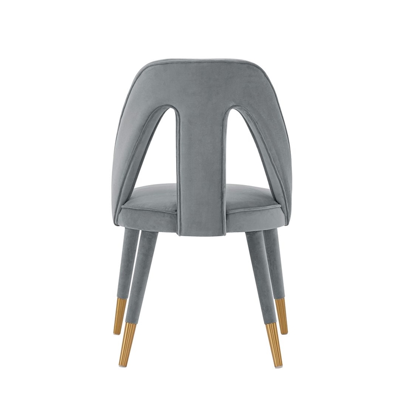 Manhattan Comfort Neda Dining Chair with Solid Wood Frame in Gray