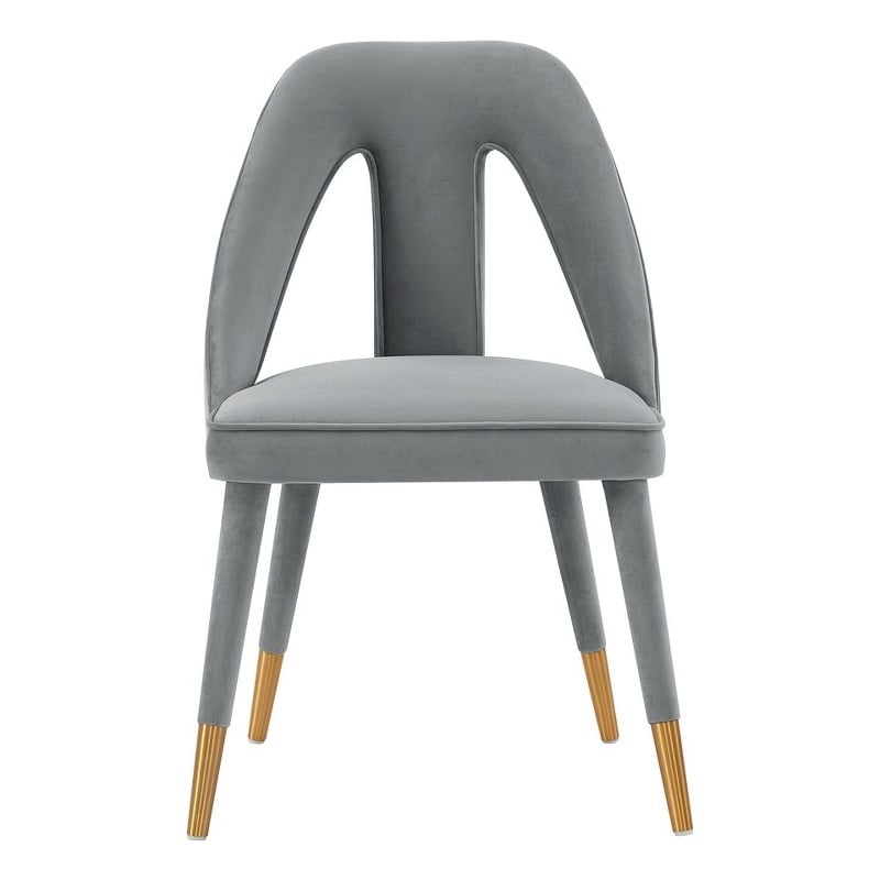 Manhattan Comfort Neda Dining Chair with Solid Wood Frame in Gray