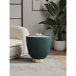 Manhattan Comfort Anderson End Table 2.0 with Steel Frame in Green