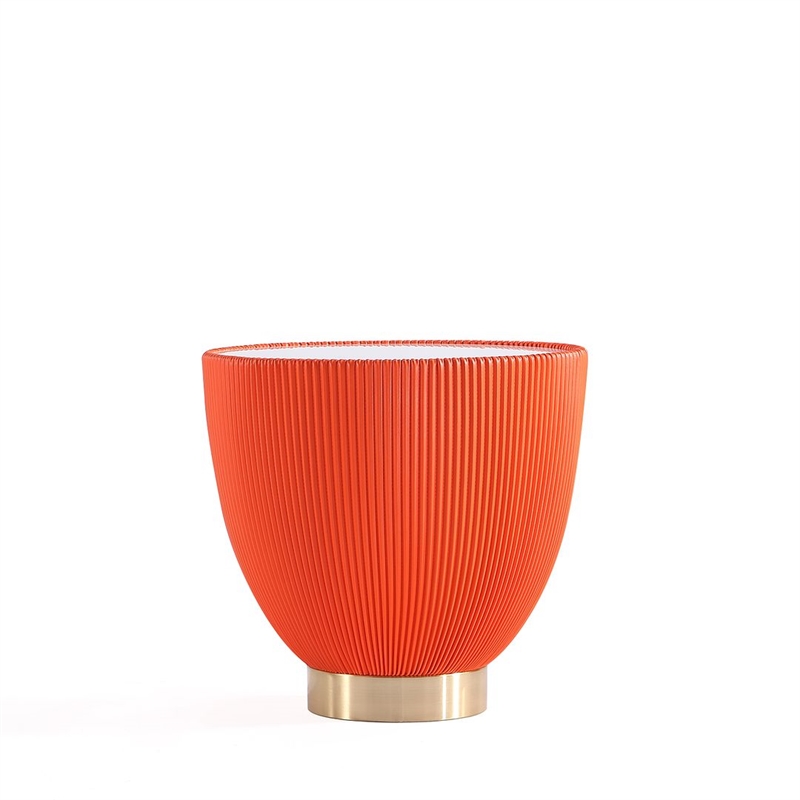 Manhattan Comfort Anderson End Table 2.0 with Steel Frame in Orange