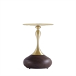 Manhattan Comfort Patchin End Table with Stainless Steel Frame in Brown
