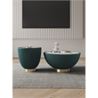 Anderson Coffee Table and End Table 2.0 with Steel Frame in Green - Set of 2