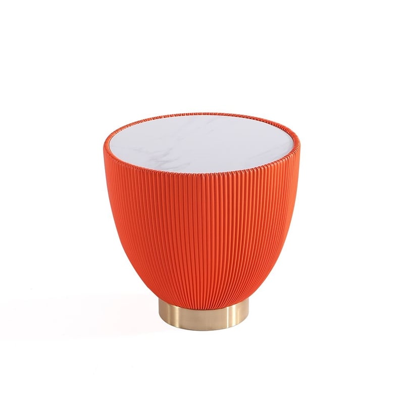 Anderson Coffee Table and End Table 2.0 with Steel Frame in Orange - Set of 2