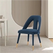 Manhattan Comfort Neda Dining Chair with Solid Wood Frame in Midnight Blue