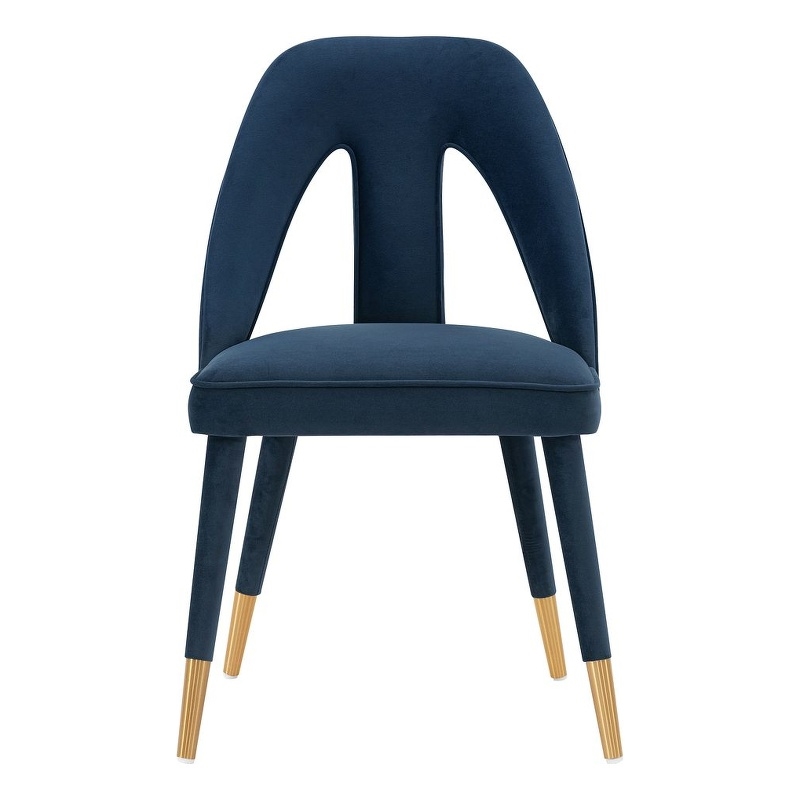 Manhattan Comfort Neda Dining Chair with Solid Wood Frame in Midnight Blue