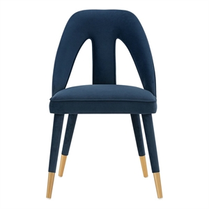 Manhattan Comfort Neda Dining Chair with Solid Wood Frame in Midnight Blue