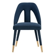 Manhattan Comfort Neda Dining Chair with Solid Wood Frame in Midnight Blue