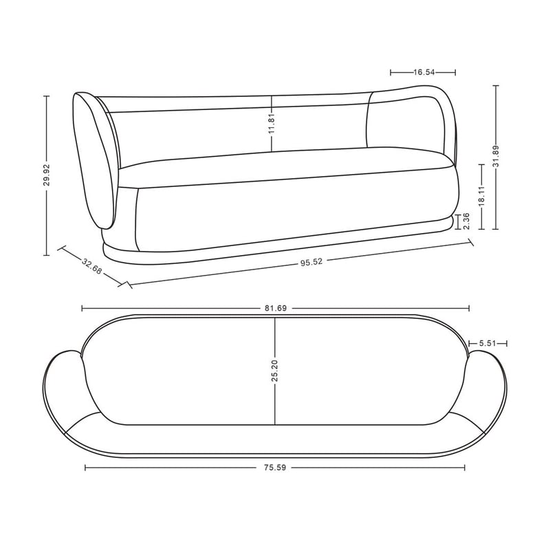 Siri 2 Piece Sofa and Accent Chair Set with Solid Wood Frame in Cream