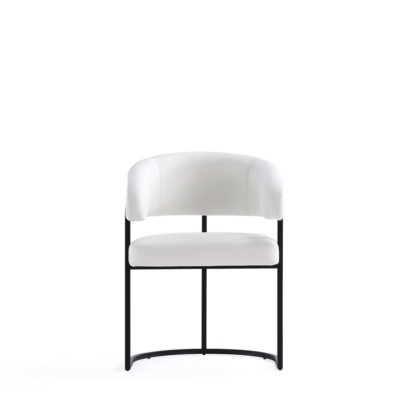 Manhattan Comfort Augusta Dining Chair with Metal Frame in White