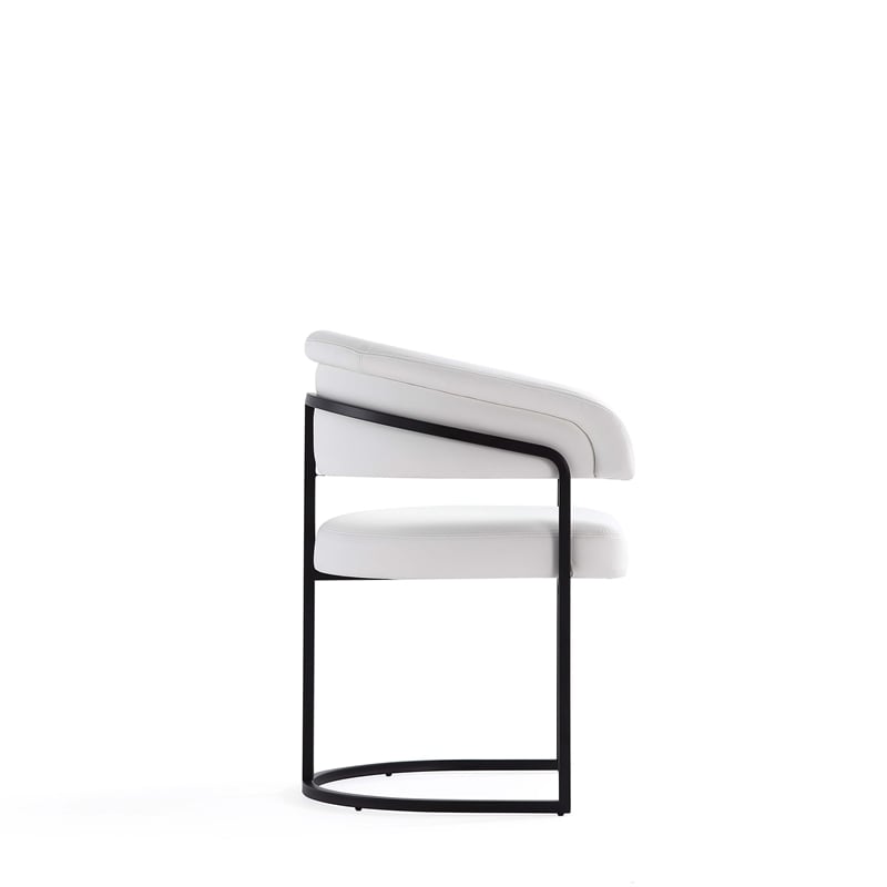 Manhattan Comfort Augusta Dining Chair with Metal Frame in White
