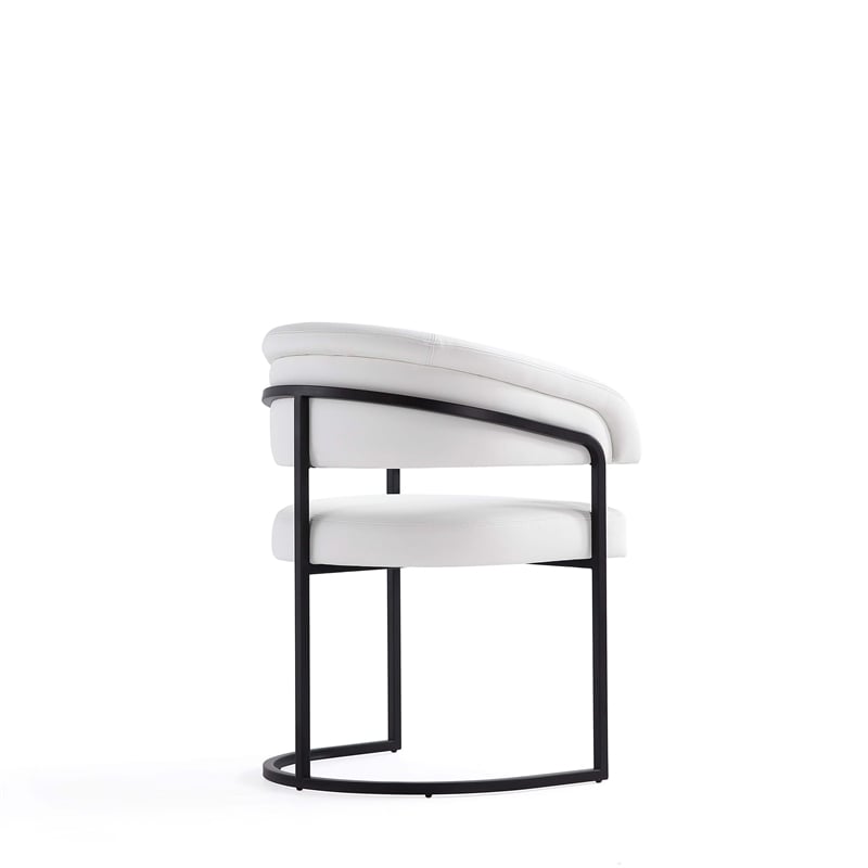 Manhattan Comfort Augusta Dining Chair with Metal Frame in White