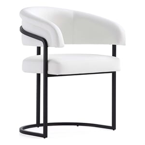 Manhattan Comfort Augusta Dining Chair with Metal Frame in White