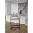 Manhattan Comfort Augusta Counter Stool with Metal Base in Light Gray