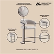 Manhattan Comfort Augusta Counter Stool with Metal Base in Light Gray