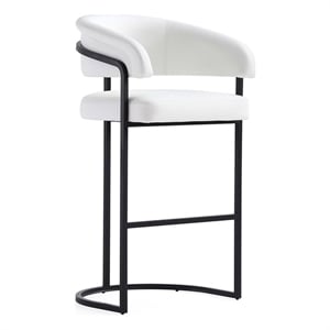 Manhattan Comfort Augusta Barstool with Metal Base in White