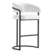 Manhattan Comfort Augusta Barstool with Metal Base in White