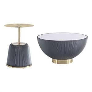 Anderson Coffee Table & End Table 1.0 with Steel Frame in Gray - Set of 2