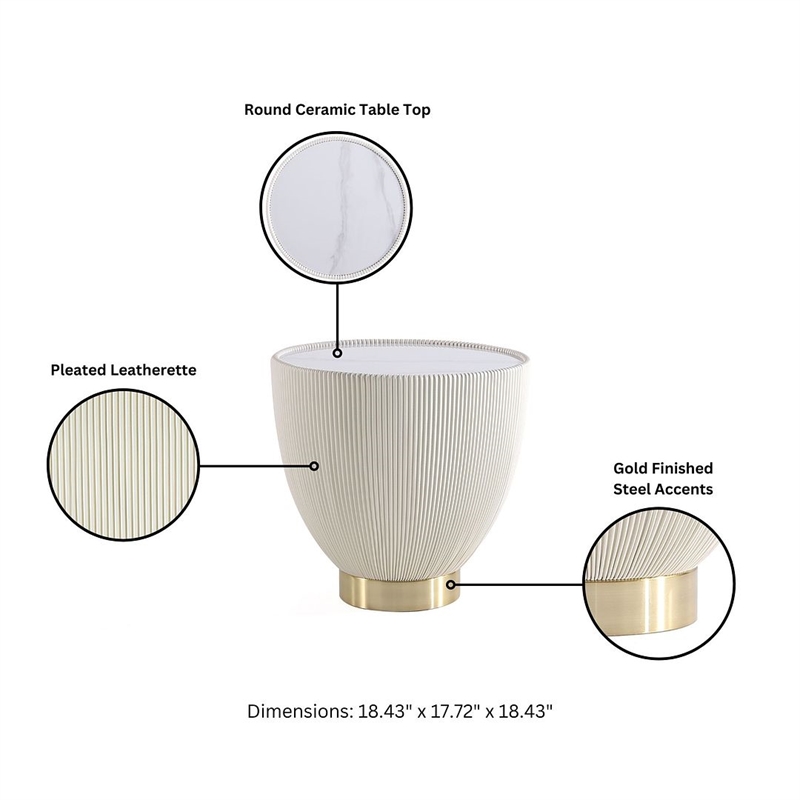 Anderson End Table 1.0 and End Table 2.0 in Cream - Set of 2