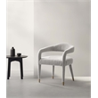 Manhattan Comfort Aspen Dining Armchair with Solid Wood Frame in Silver Lining