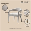 Manhattan Comfort Aspen Dining Armchair with Solid Wood Frame in Silver Lining