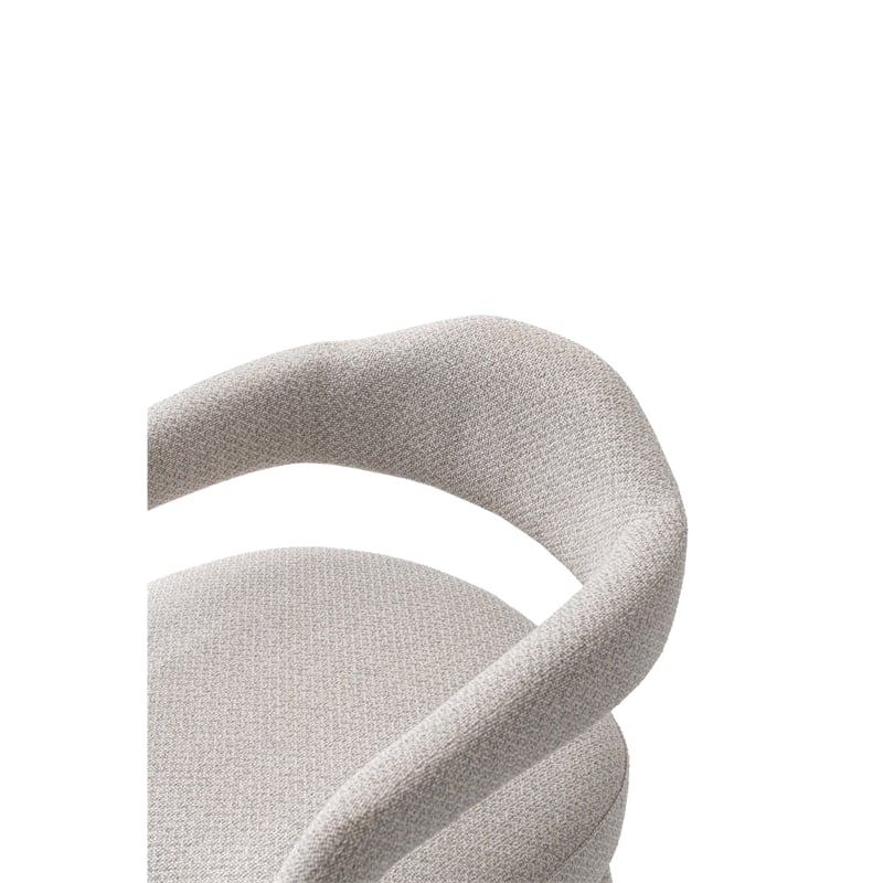 Manhattan Comfort Aspen Dining Armchair with Solid Wood Frame in Silver Lining