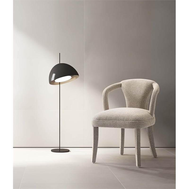 Manhattan Comfort Palmer Dining Armchair with Solid Wood Frame in Gold Dust