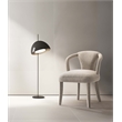 Manhattan Comfort Palmer Dining Armchair with Solid Wood Frame in Gold Dust
