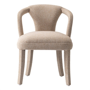 Manhattan Comfort Palmer Dining Armchair with Solid Wood Frame in Gold Dust