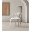 Manhattan Comfort Palmer Dining Armchair with Solid Wood in Ivory