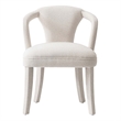 Manhattan Comfort Palmer Dining Armchair with Solid Wood in Ivory