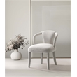Manhattan Comfort Palmer Dining Armchair with Solid Wood Frame in Silver Lining