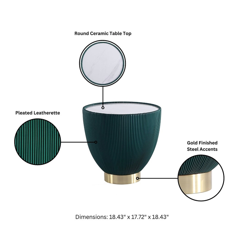 Anderson End Table 1.0 & End Table 2.0 with Steel Frame in Green - Set of 2