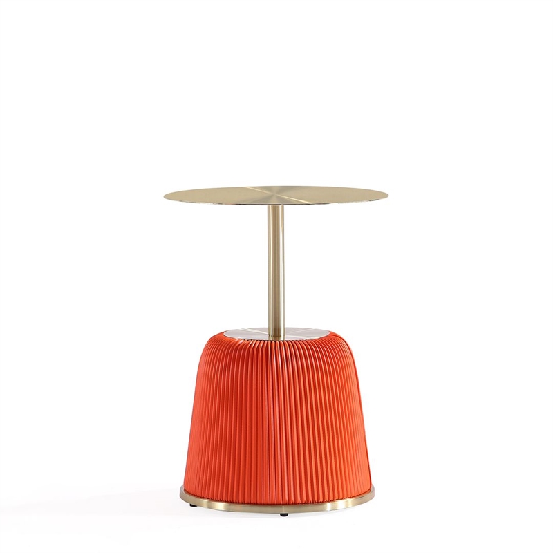 Anderson End Table 1.0 & End Table 2.0 with Steel Frame in Orange - Set of 2