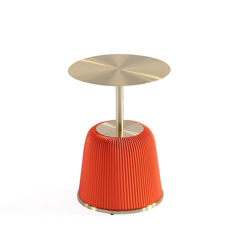 Anderson End Table 1.0 & End Table 2.0 with Steel Frame in Orange - Set of 2