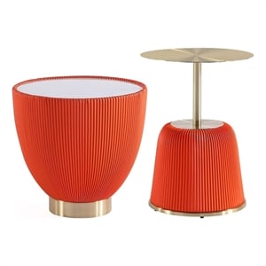 Anderson End Table 1.0 & End Table 2.0 with Steel Frame in Orange - Set of 2